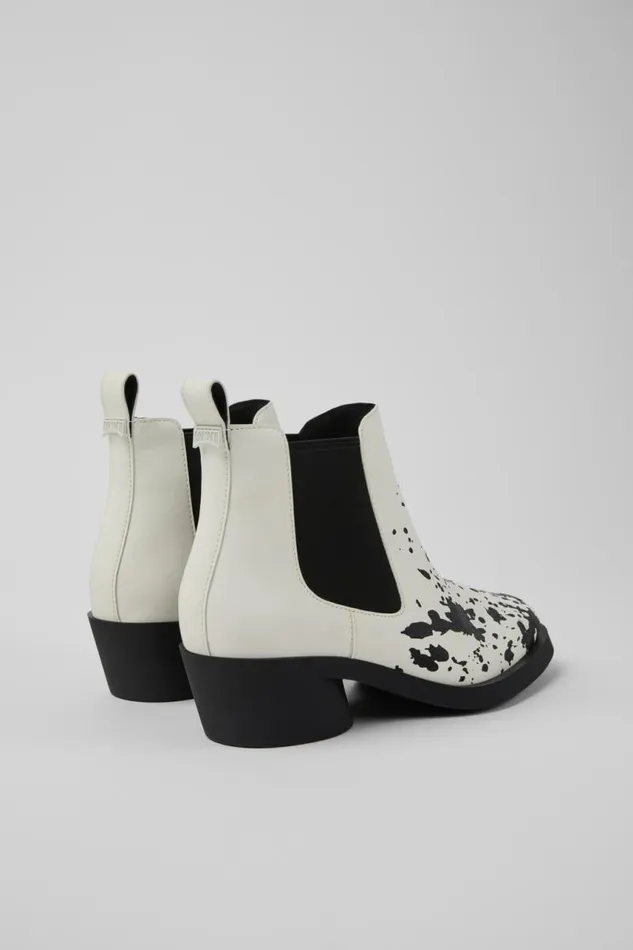 Ankle Boots Women Camper Bonnie White And Black Leather Ankle Boots Ankle Boots Women Camper Bonnie White And Black Leather Ankle Boots