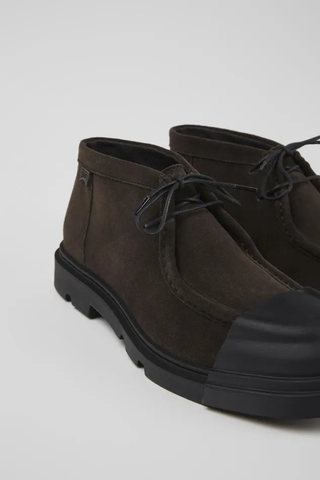 Ankle Boots Women Camper Junction Gray Nubuck Shoes