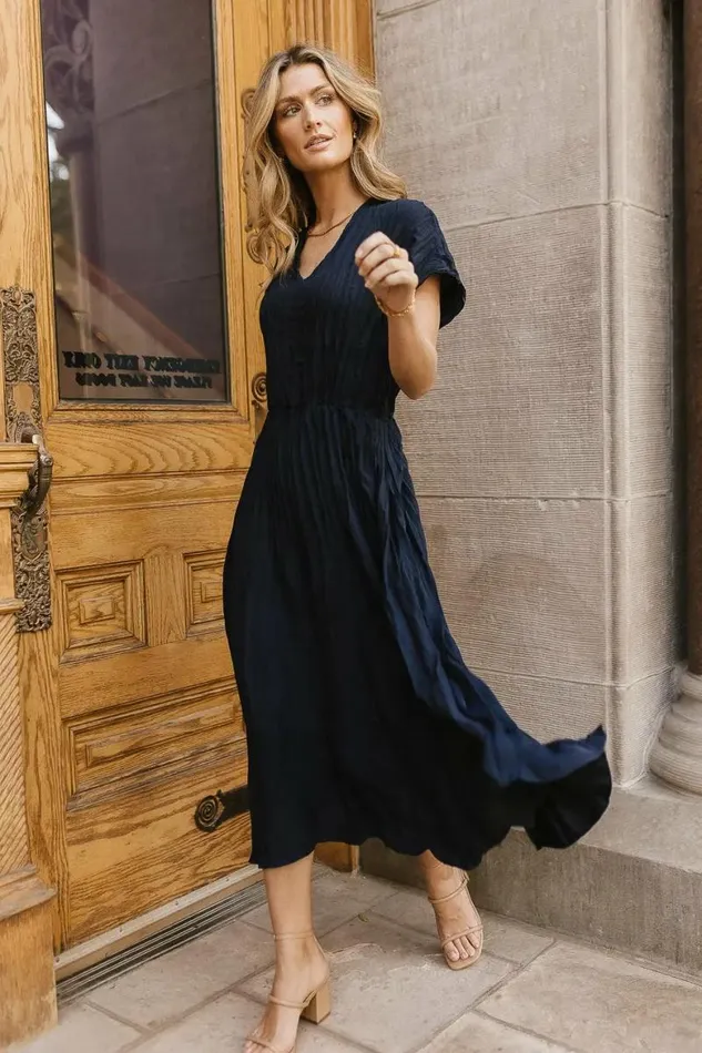 Annaleigh Midi Dress In Navy Navy Women Bohme Dresses