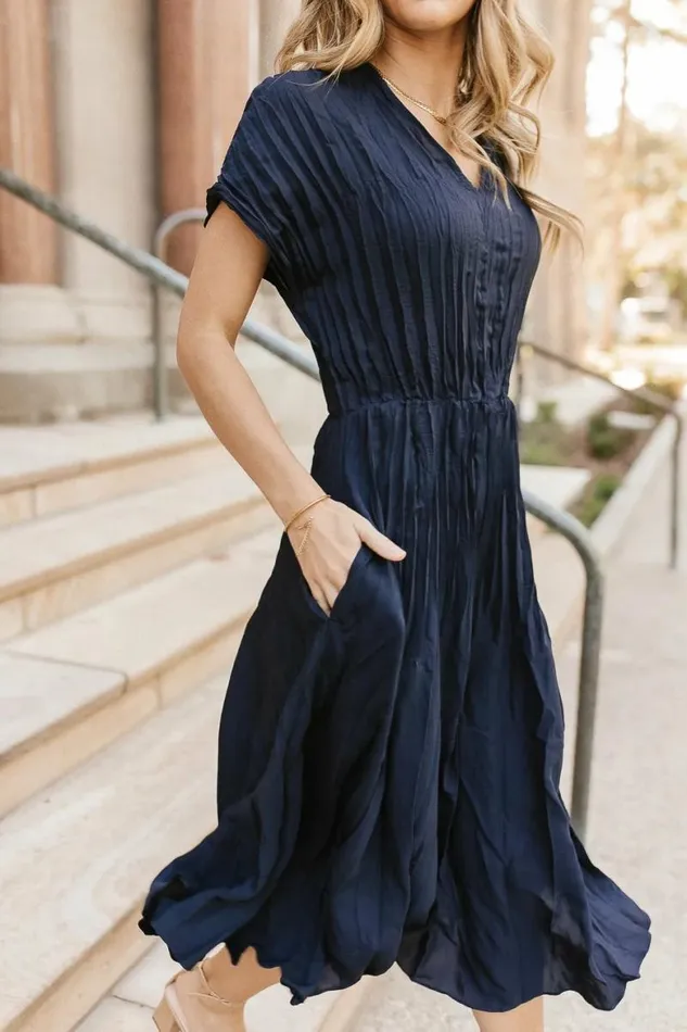 Annaleigh Midi Dress In Navy Navy Women Bohme Dresses