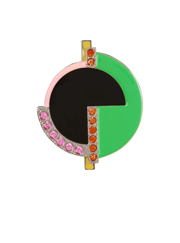 Art Deco Rhinestone Brooch Green Women Balmain Fashion Jewelry