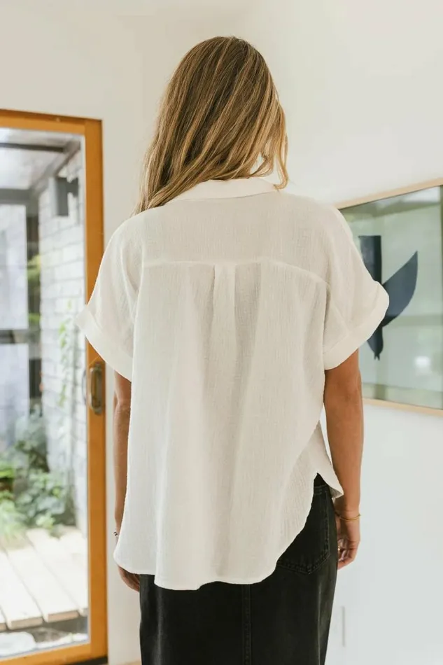 Aurelia Button Up Top In White White Women Bohme Tops