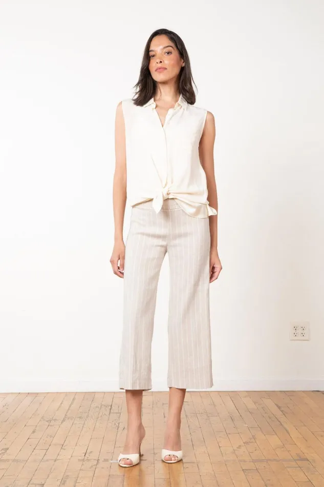 Avenue Montaigne ALEX Linen Beige Glimmer Women Pants