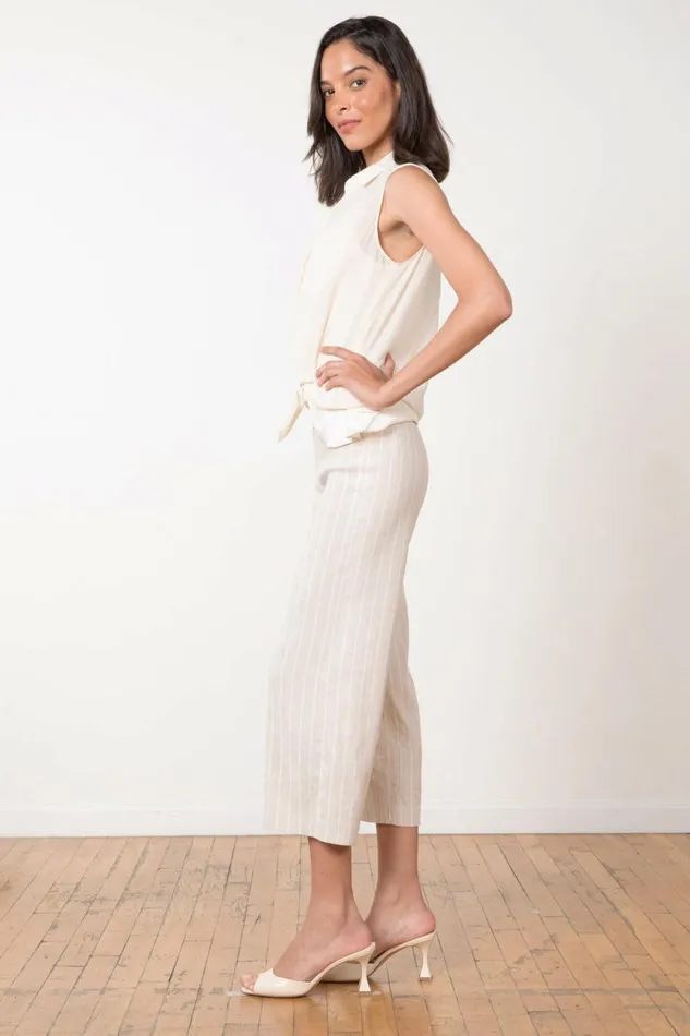 Avenue Montaigne ALEX Linen Beige Glimmer Women Pants Avenue Montaigne ALEX Linen Beige Glimmer Women Pants