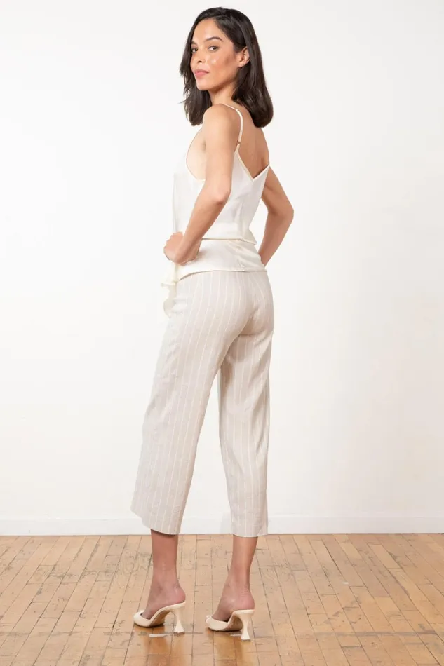Avenue Montaigne ALEX Linen Beige Glimmer Women Pants Avenue Montaigne ALEX Linen Beige Glimmer Women Pants