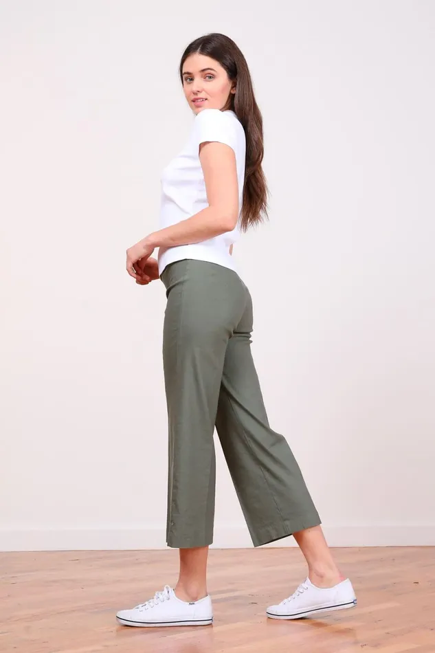 Avenue Montaigne ALEX Linen Olive Green Women Pants Avenue Montaigne ALEX Linen Olive Green Women Pants