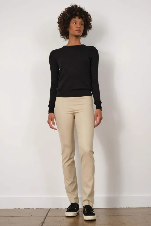 Avenue Montaigne BILLY Flannel Beige Women Pants