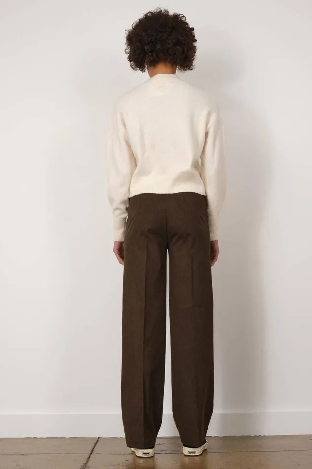 Avenue Montaigne FLAVIA Flannel Earth Women Pants Avenue Montaigne FLAVIA Flannel Earth Women Pants