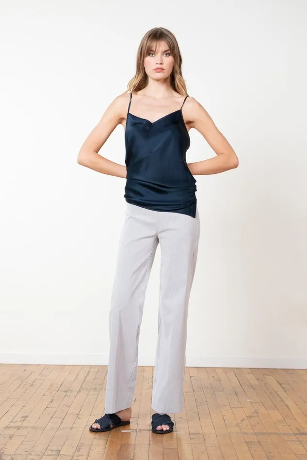 Avenue Montaigne FLAVIA Seersucker Grey Women Pants