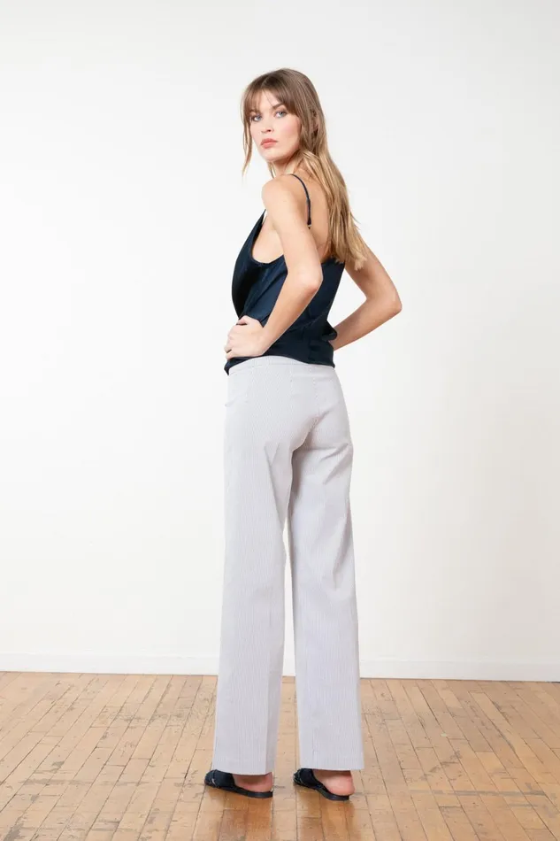 Avenue Montaigne FLAVIA Seersucker Grey Women Pants Avenue Montaigne FLAVIA Seersucker Grey Women Pants