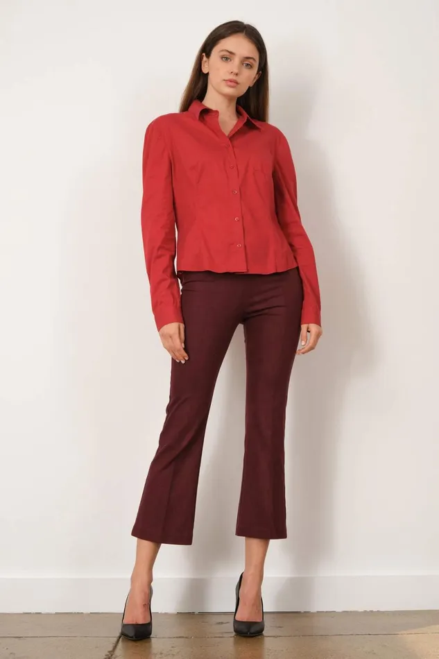 Avenue Montaigne LEO Flannel Wine Women Pants