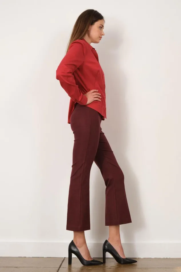 Avenue Montaigne LEO Flannel Wine Women Pants Avenue Montaigne LEO Flannel Wine Women Pants