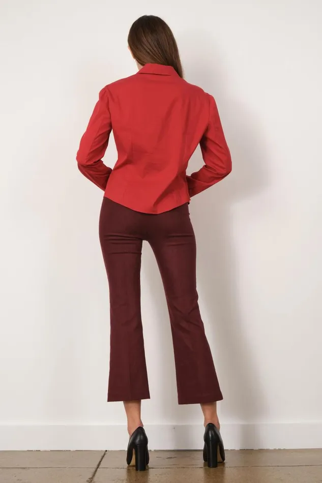 Avenue Montaigne LEO Flannel Wine Women Pants Avenue Montaigne LEO Flannel Wine Women Pants