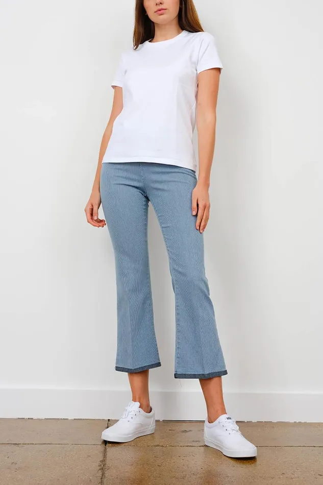 Avenue Montaigne LEO Striped Denim Women Pants