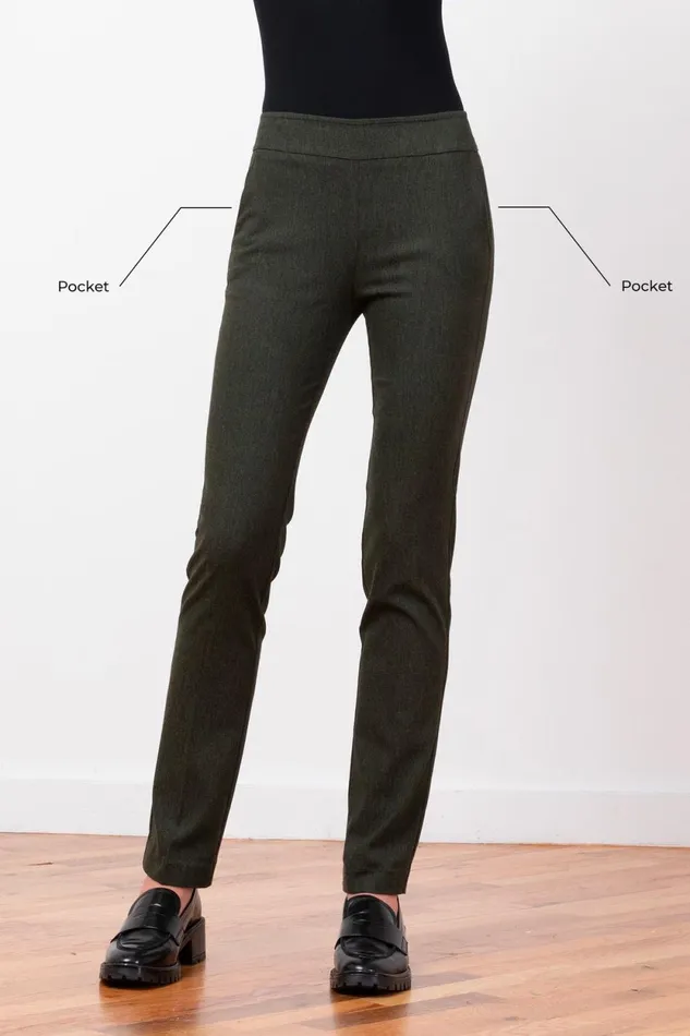 Avenue Montaigne LOUIS Flannel Olive Green Women Pants Avenue Montaigne LOUIS Flannel Olive Green Women Pants
