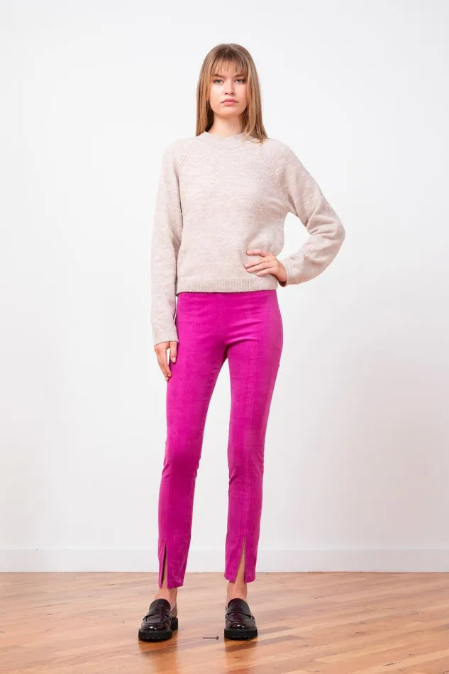 Avenue Montaigne MAX Fine Corduroy Fuchsia Women Pants