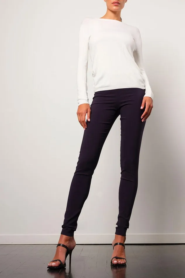 Avenue Montaigne PULL ON SKINNY Signature Navy Women Pants