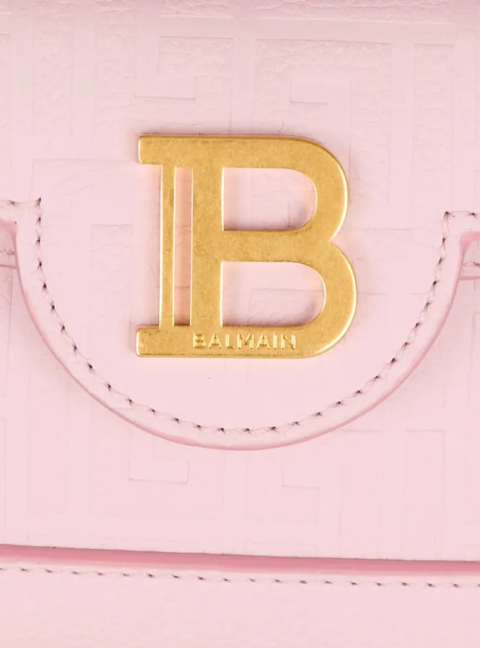 BBuzz 19 Bag In Grained PB Labyrinth Leather Pink Women Balmain Handbags