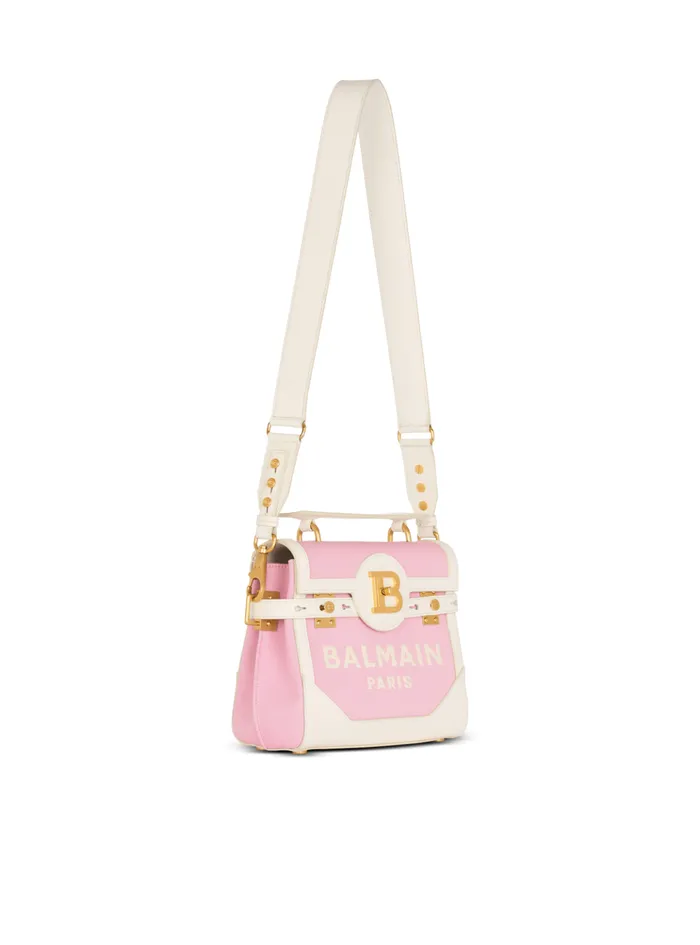 BBuzz 23 Canvas And Leather Bag Pink Women Balmain Handbags