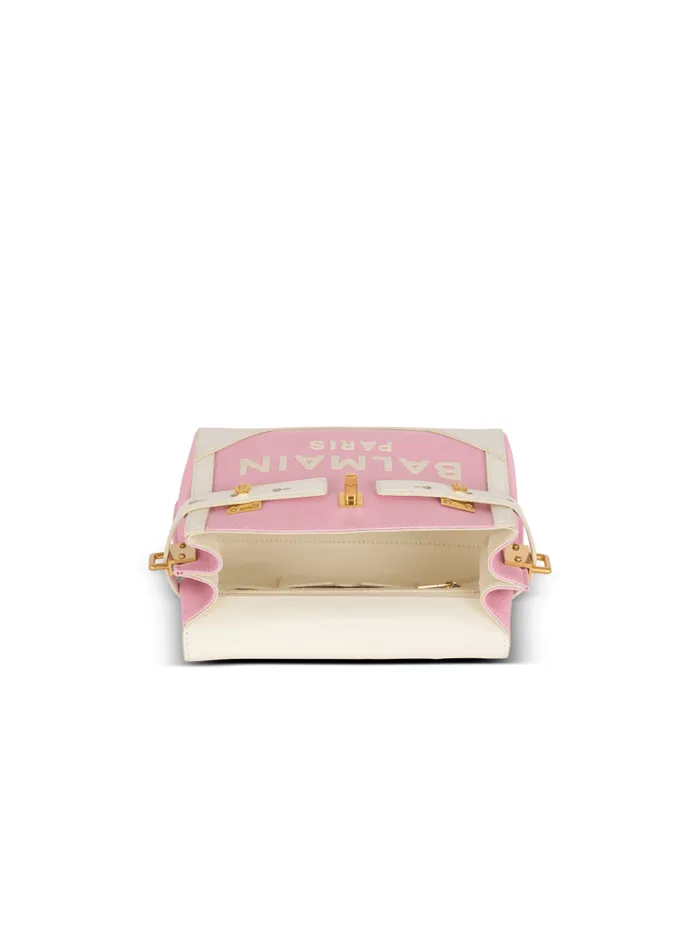 BBuzz 23 Canvas And Leather Bag Pink Women Balmain Handbags