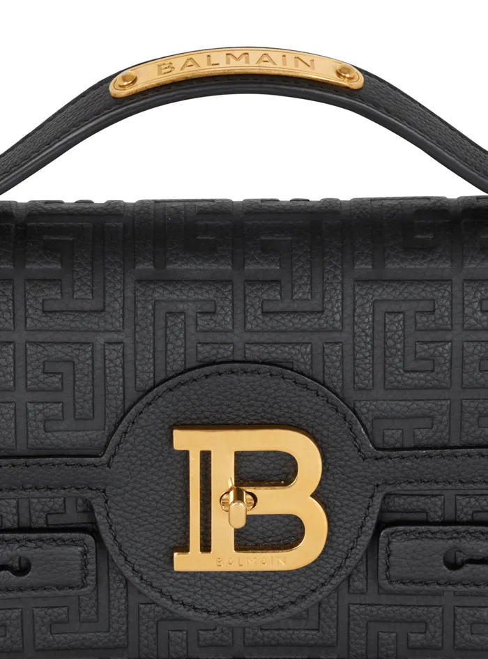 BBuzz 24 Grained Monogram Leather Shoulder Bag Black Women Balmain Handbags