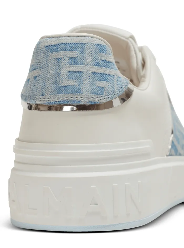 BCourt Sneakers In Leather And Denim Blue Men Balmain Sneakers