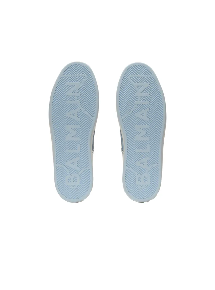 BCourt Sneakers In Leather And Denim Blue Men Balmain Sneakers