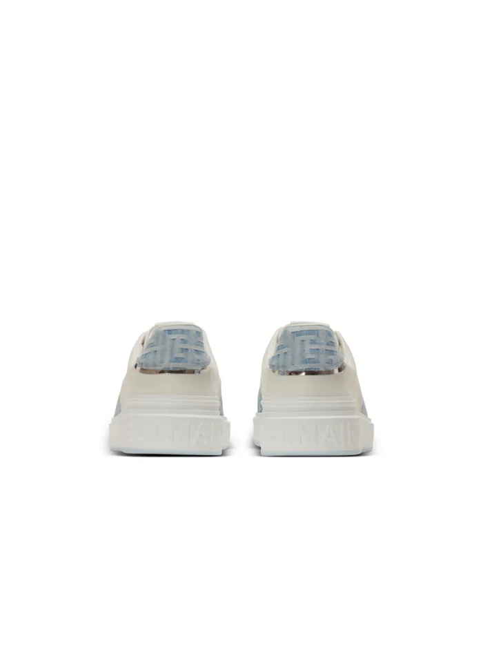 BCourt Sneakers In Leather And Denim Blue Men Balmain Sneakers