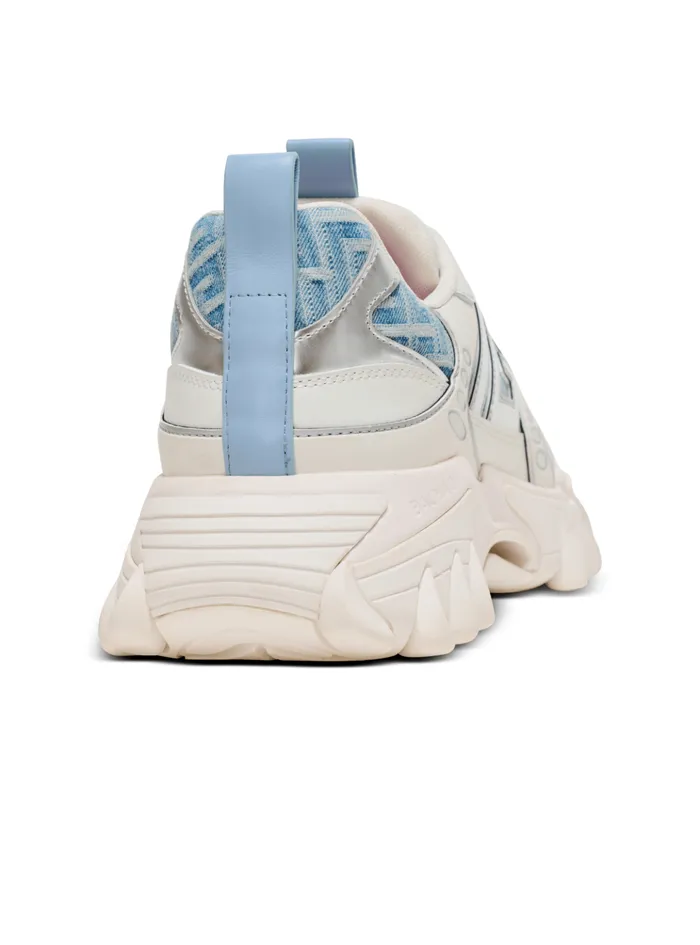 BEast Sneakers In Monogrammed PB Labyrinth Denim Navy Women Balmain Sneakers