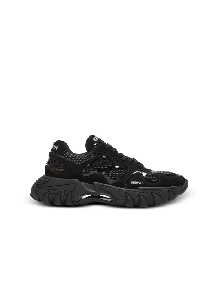 BEast Trainers In Leather Suede And Mesh Black Men Balmain Sneakers