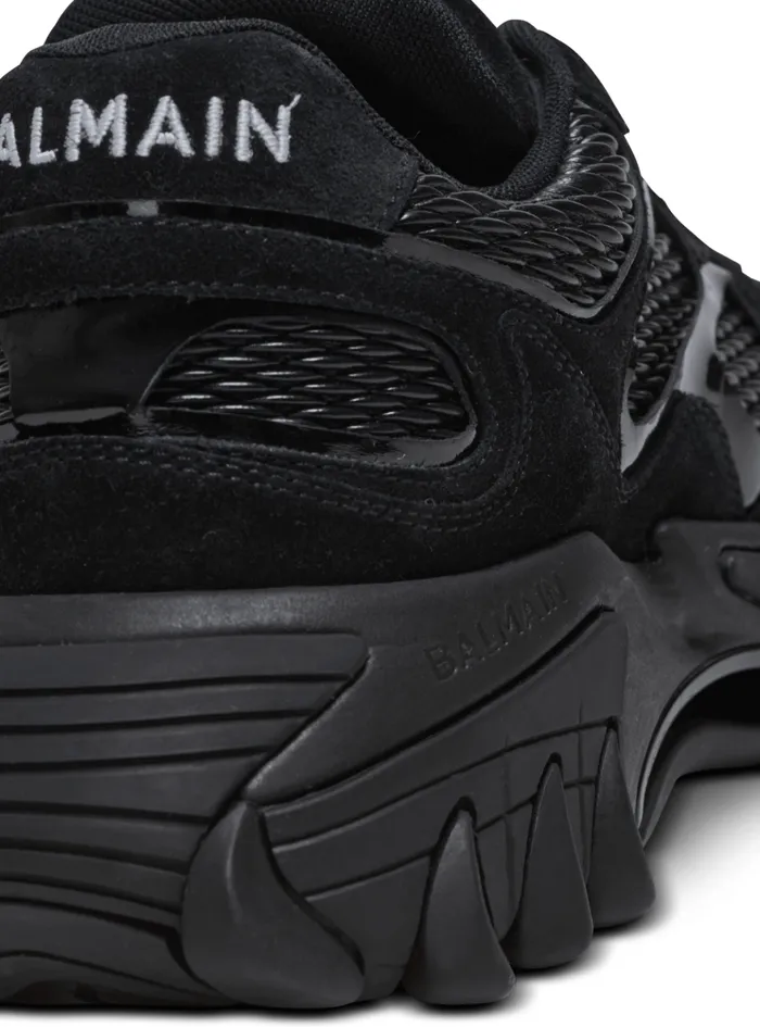 BEast Trainers In Leather Suede And Mesh Black Men Balmain Sneakers