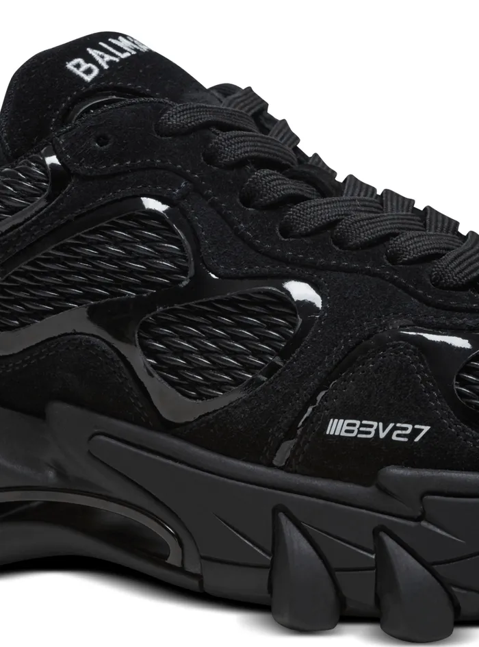 BEast Trainers In Leather Suede And Mesh Black Men Balmain Sneakers