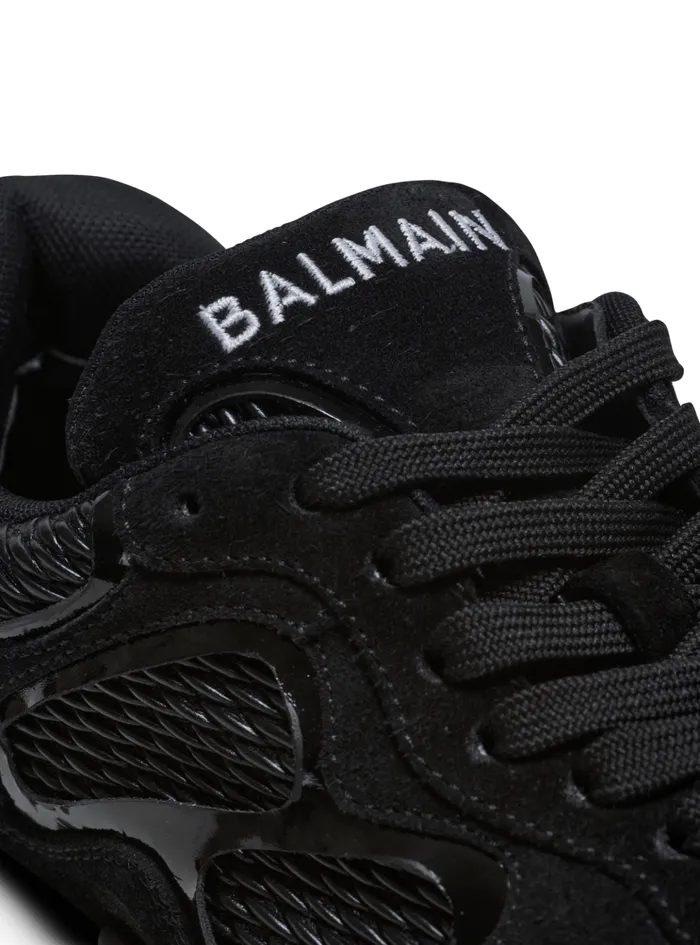BEast Trainers In Leather Suede And Mesh Black Men Balmain Sneakers