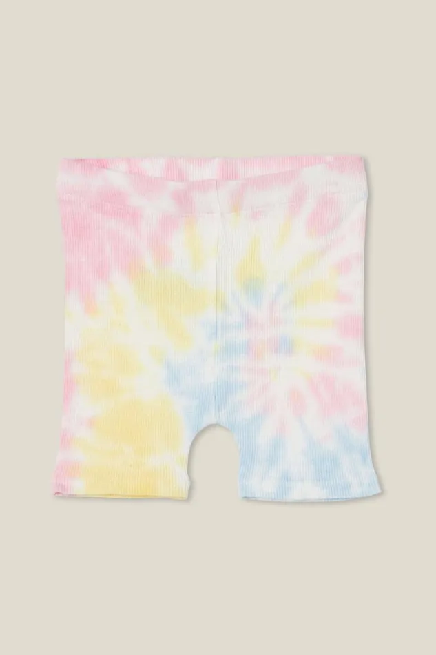 Baby Bottoms Cotton On Rain Rib Bike Shorties Rainbow Tie Dye