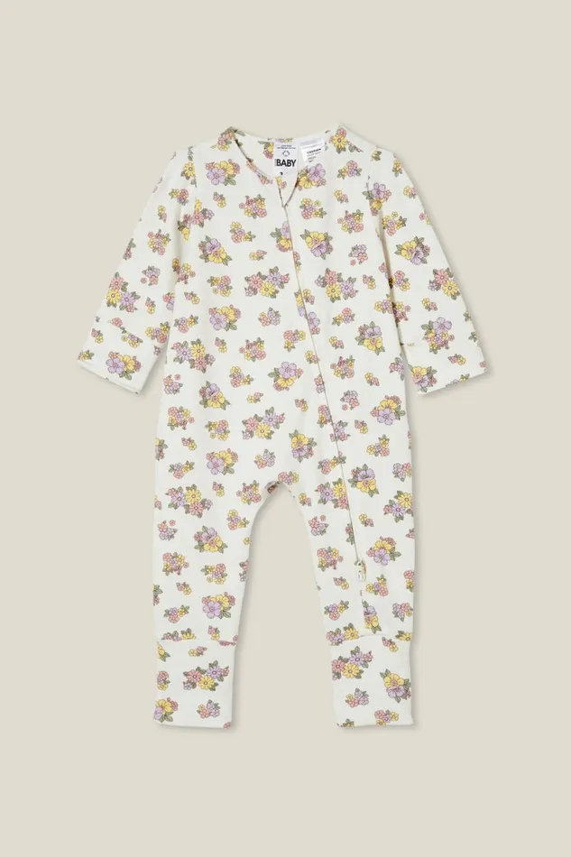 Baby Rompers and All In Ones Cotton On The Billie Long Sleeve Zip Romper Vanillavintage Lilac Ava Floral Baby Rompers and All In Ones Cotton On The Billie Long Sleeve Zip Romper Vanillavintage Lilac Ava Floral
