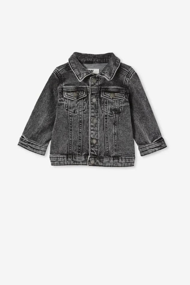 Baby Tops Jackets and Sweaters Cotton On Cher Denim Jacket Cottesloe Washed Black