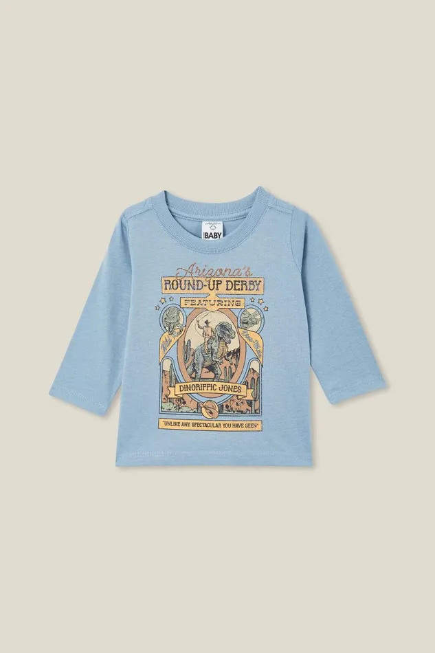 Baby Tops Jackets and Sweaters Cotton On Jamie Long Sleeve Tee Dusty Blueround Up Derby