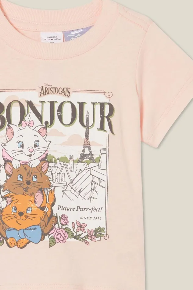 Baby Tops Jackets and Sweaters Cotton On Jamie Short Sleeve TeeLicense Lcn Dis Crystal Pinkaristocats