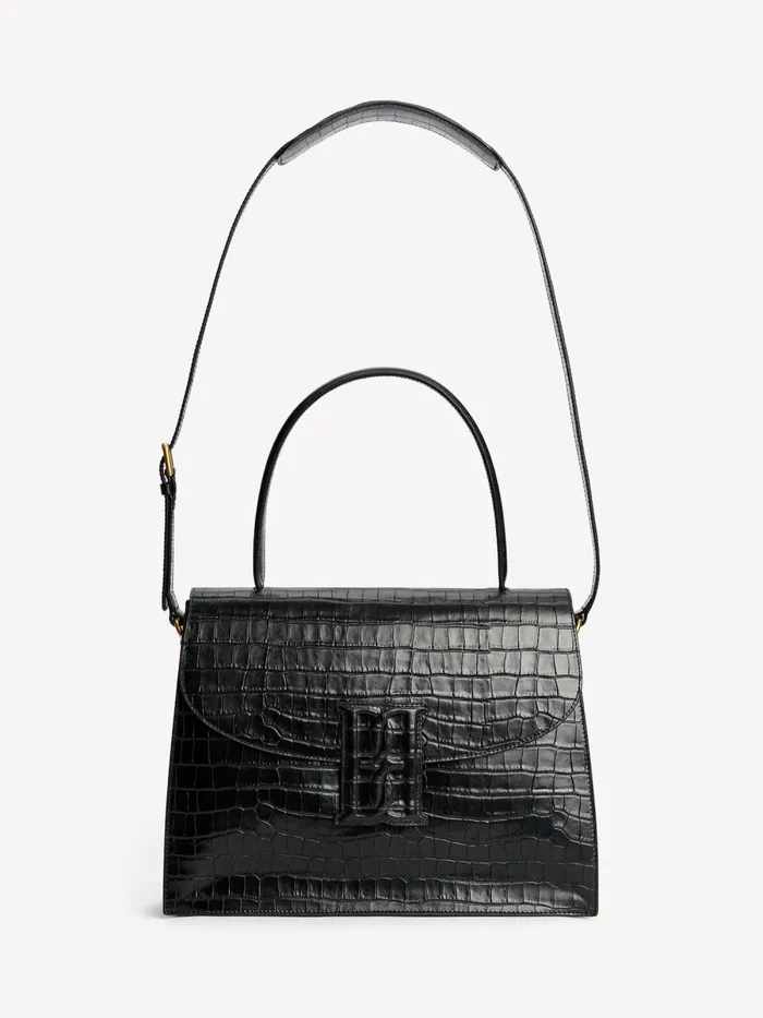 Bags Women By Malene Birger Ronlas Leather Shoulder Bag Black