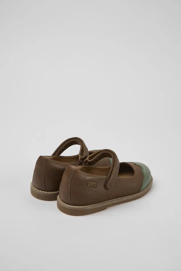 Ballerinas Kids Camper Twins Brown And Green Leather Ballerinas Ballerinas Kids Camper Twins Brown And Green Leather Ballerinas