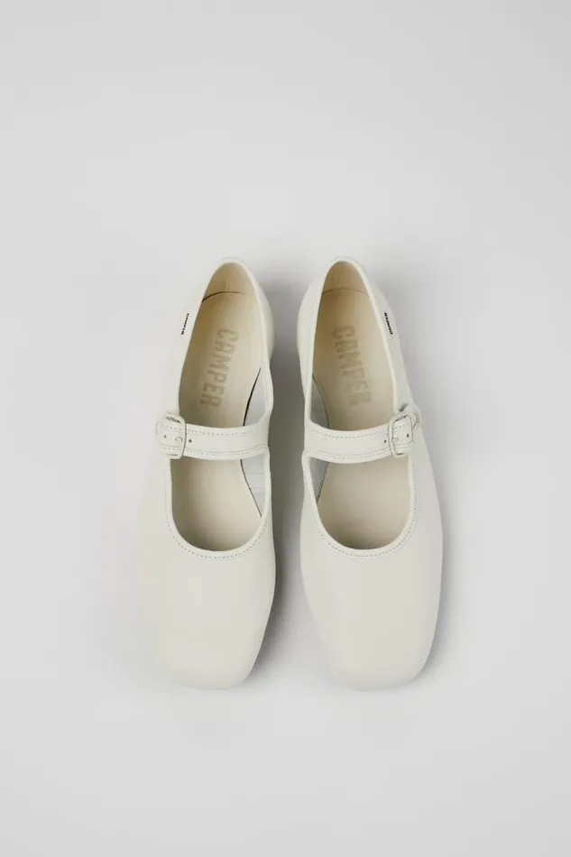 Ballerinas Women Camper Casi Myra White Leather Shoe Ballerinas Women Camper Casi Myra White Leather Shoe