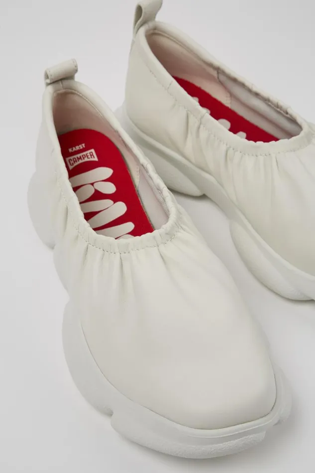 Ballerinas Women Camper Karst White Leather Shoe