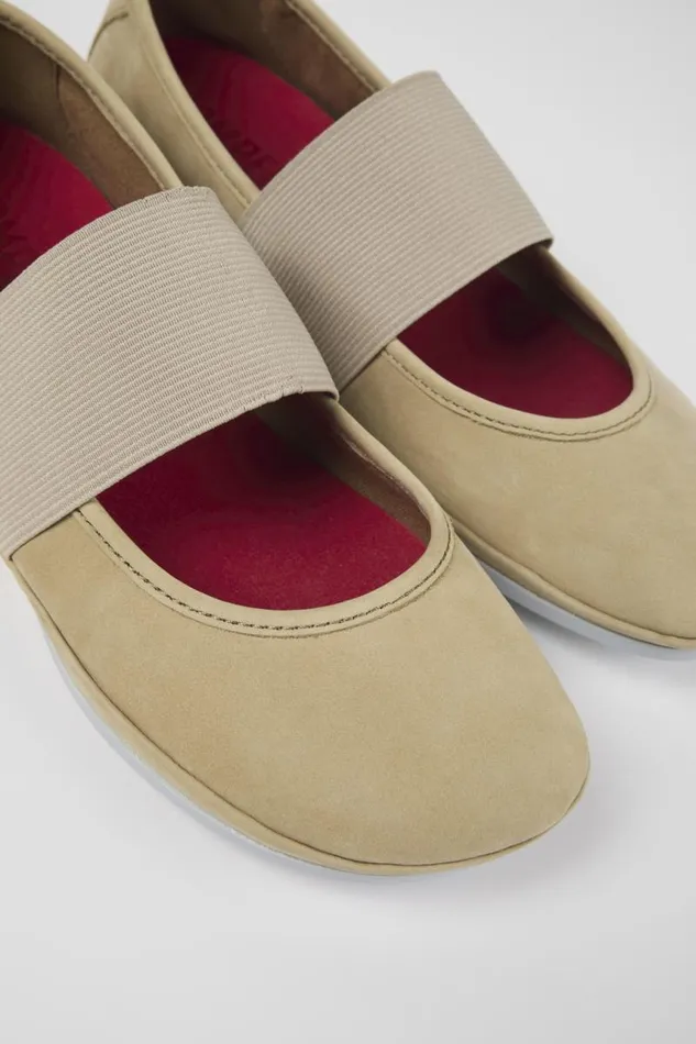 Ballerinas Women Camper Right Beige Nubuck Mary Jane
