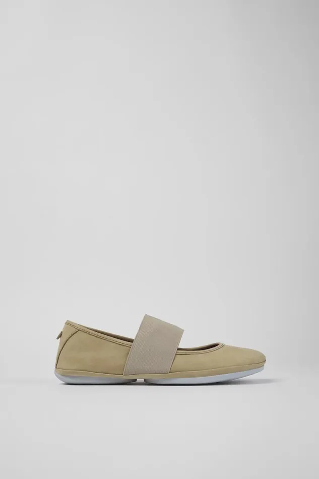 Ballerinas Women Camper Right Beige Nubuck Mary Jane Ballerinas Women Camper Right Beige Nubuck Mary Jane