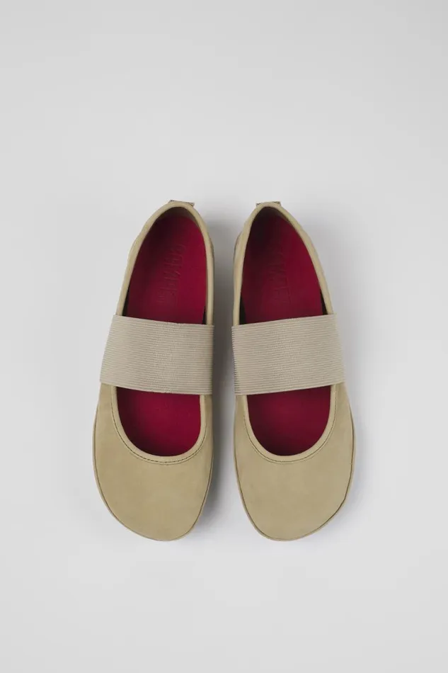 Ballerinas Women Camper Right Beige Nubuck Mary Jane Ballerinas Women Camper Right Beige Nubuck Mary Jane