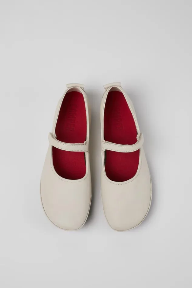 Ballerinas Women Camper Right White Leather Shoes Ballerinas Women Camper Right White Leather Shoes