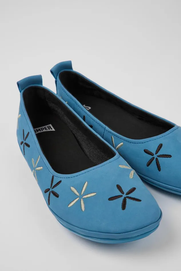 Ballerinas Women Camper Twins Blue Nubuck Ballerinas