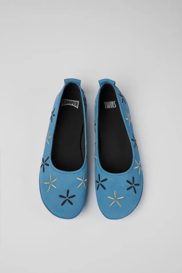 Ballerinas Women Camper Twins Blue Nubuck Ballerinas Ballerinas Women Camper Twins Blue Nubuck Ballerinas