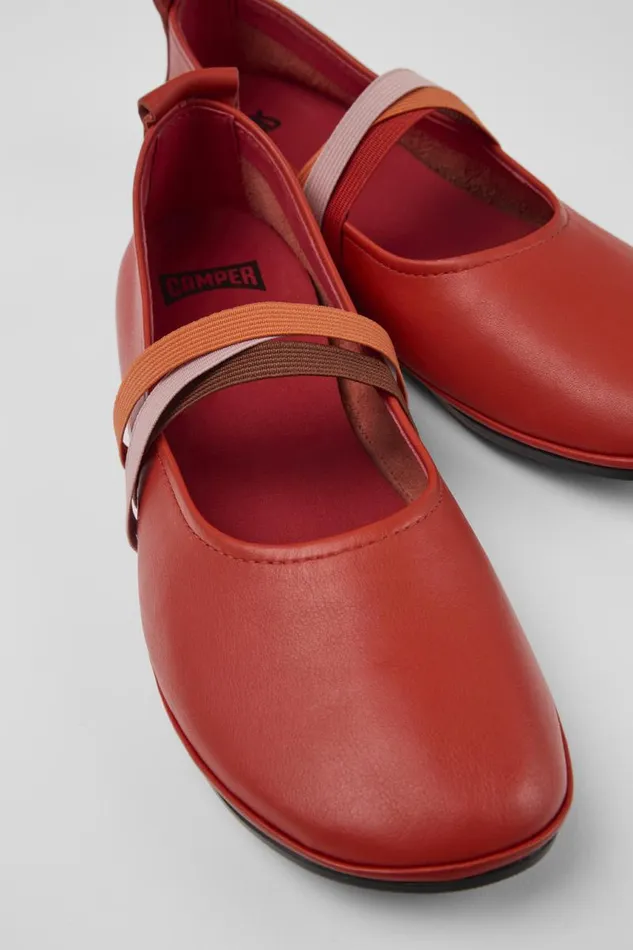 Ballerinas Women Camper Twins Red Leather Ballerina
