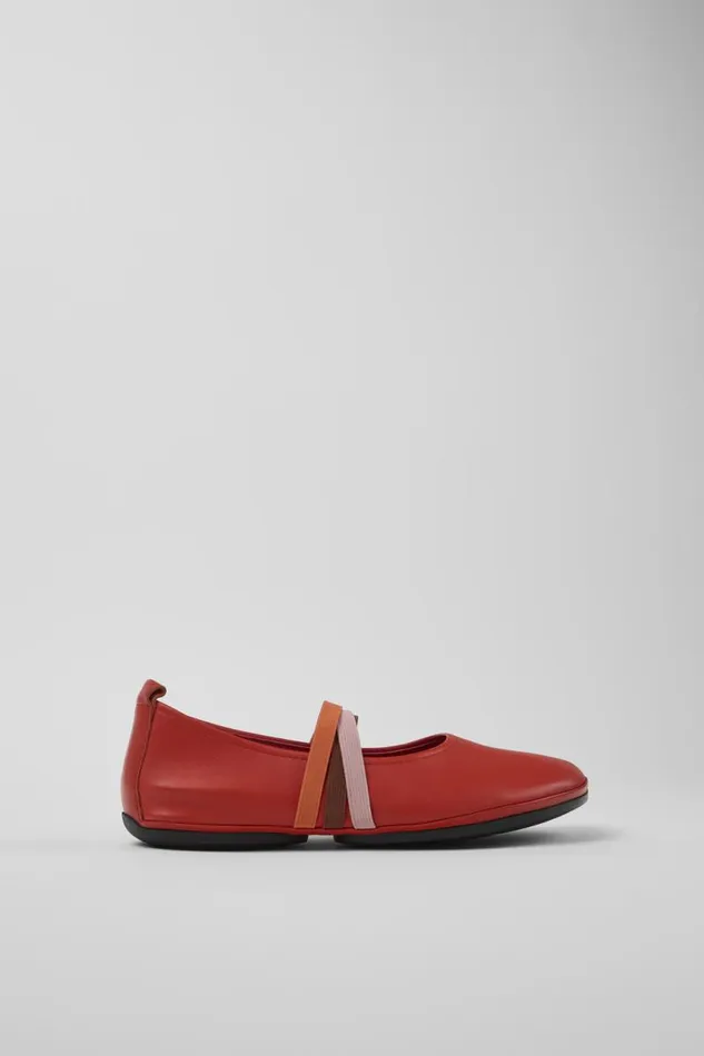 Ballerinas Women Camper Twins Red Leather Ballerina Ballerinas Women Camper Twins Red Leather Ballerina